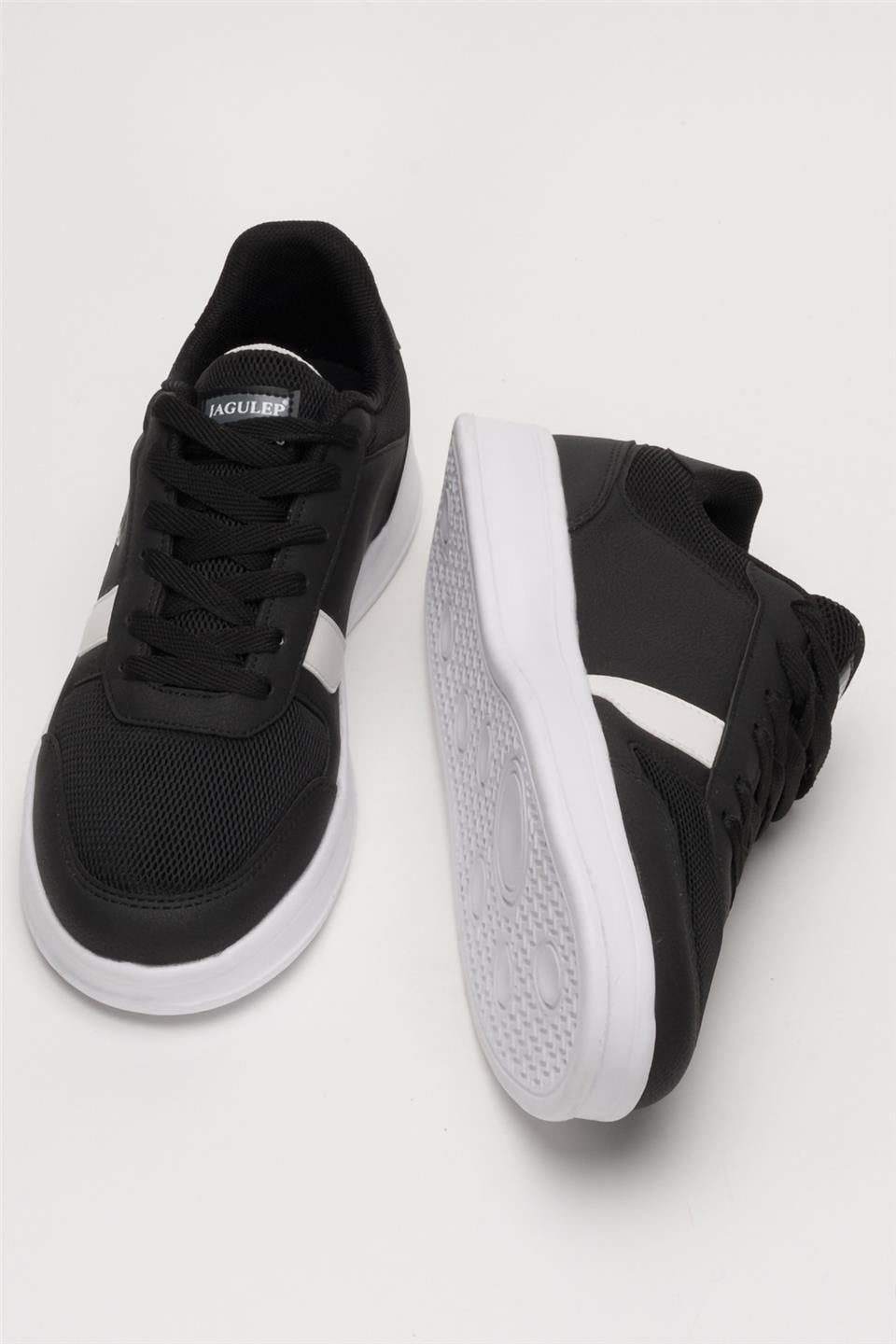 Erkek Günlük Sneaker Rahat Spor Ayakkabı SİYAH BEYAZ
