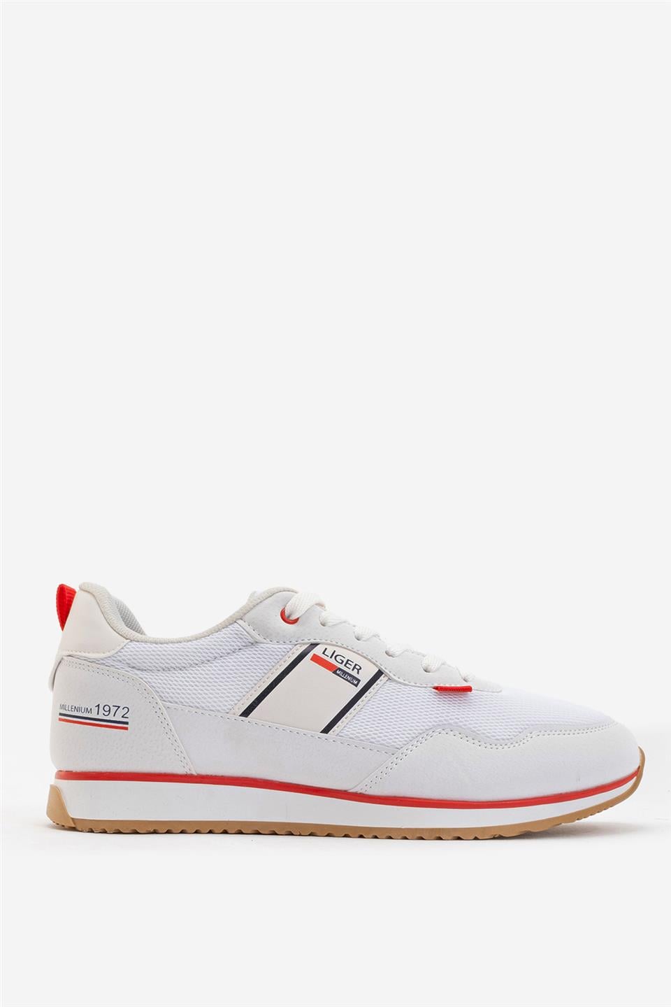 Erkek Günlük Sneaker Spor Ayakkabı BEYAZ - KIRMIZI
