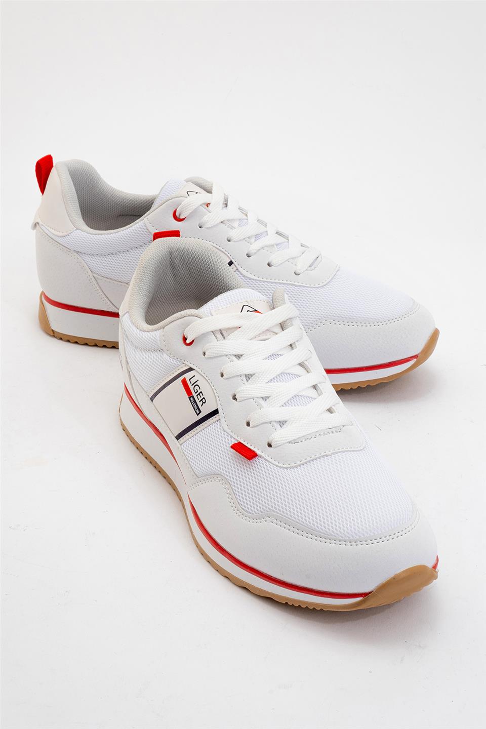 Erkek Günlük Sneaker Spor Ayakkabı BEYAZ - KIRMIZI