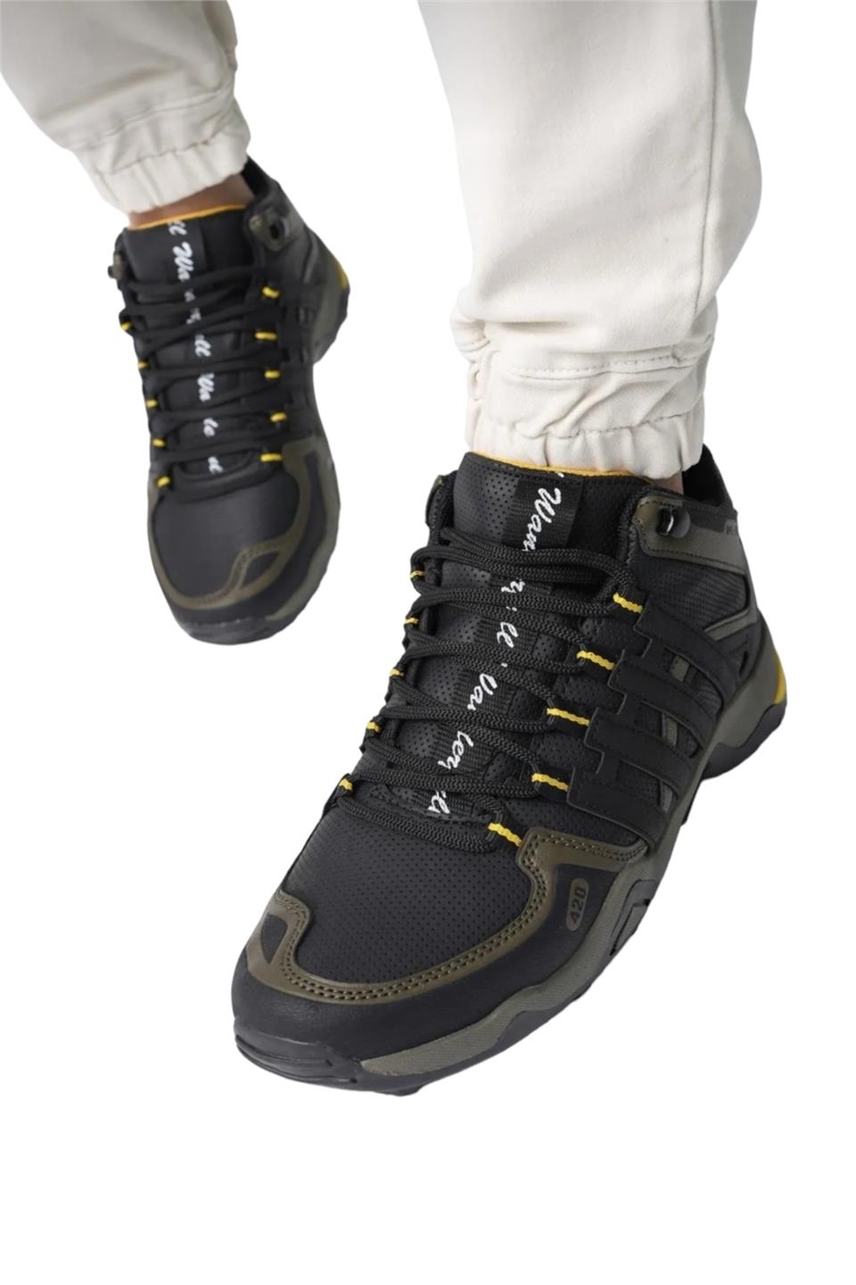 Erkek Kışlık Trekking Spor Bot HAKİ - SARI