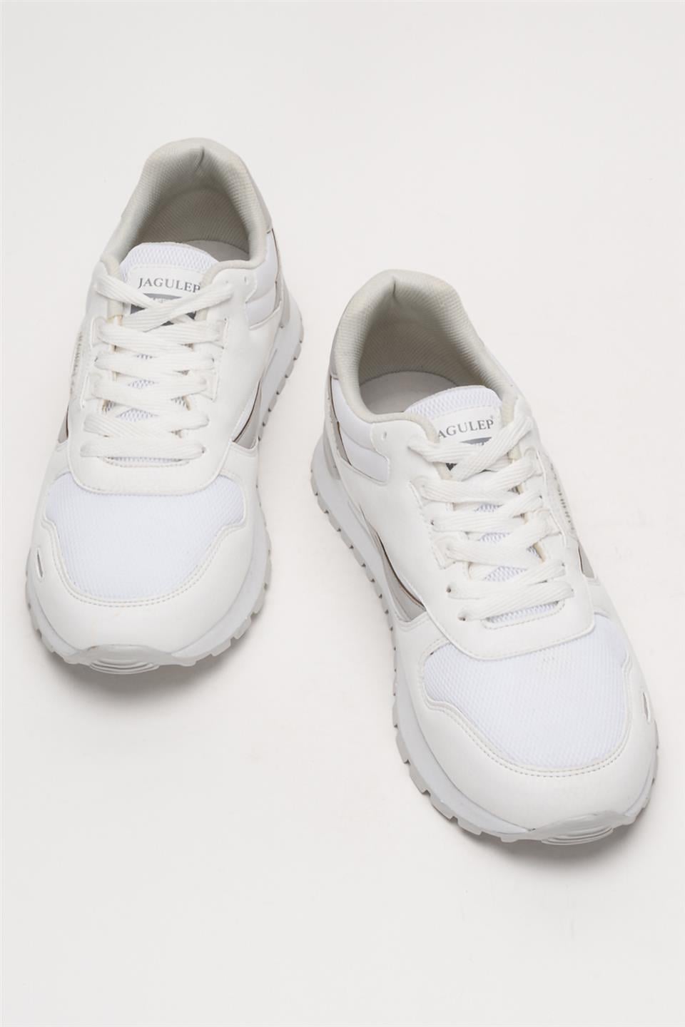Erkek Ortopedik Günlük Yürüyüş Koşu Sneaker Spor Ayakkabı BEYAZ
