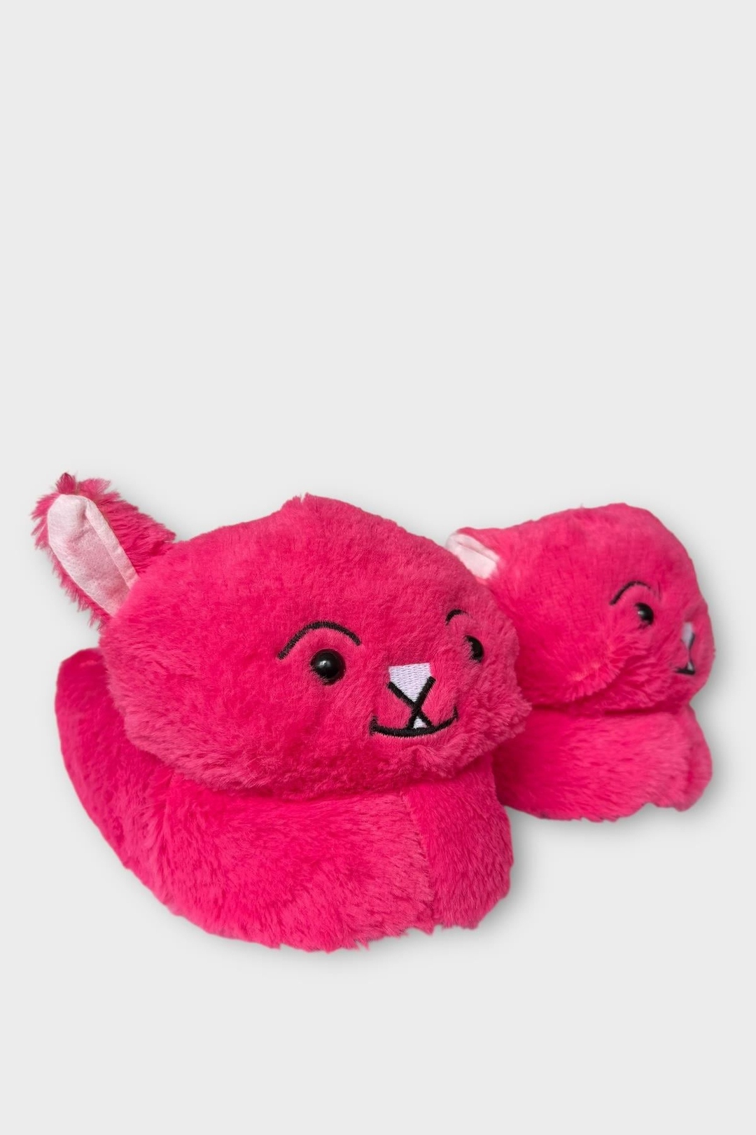 Kadın Sevimli Kedi Figürlü Peluş Panduf FUŞYA