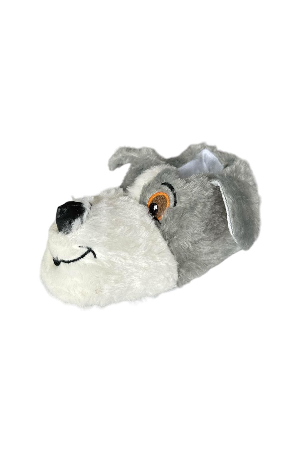 Sevimli Köpek Figürlü Çocuk Panduf GRİ