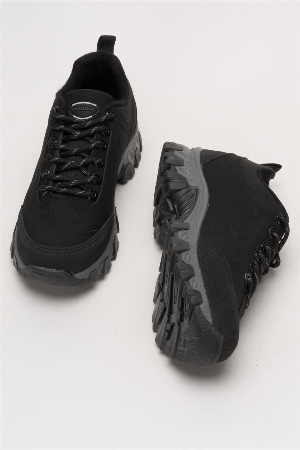 Soğuk Geçirmez Unisex Outdoor Trekking Bot Ayakkabı SİYAH - FÜME