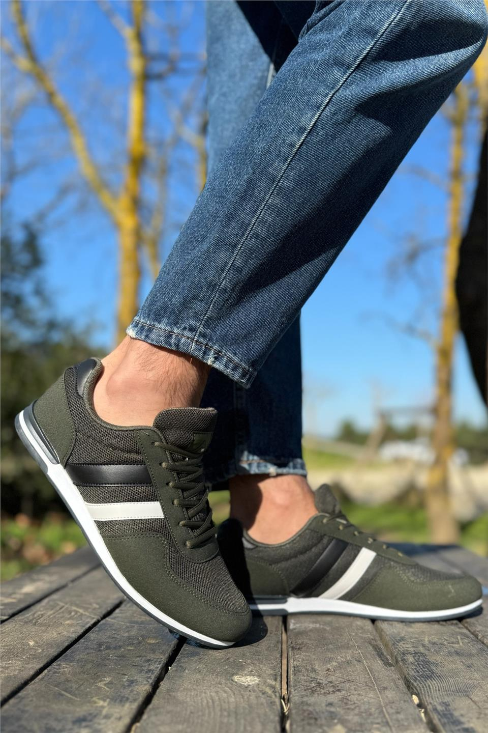 Unisex Airfile İnce Taban Spor Ayakkabı HAKİ