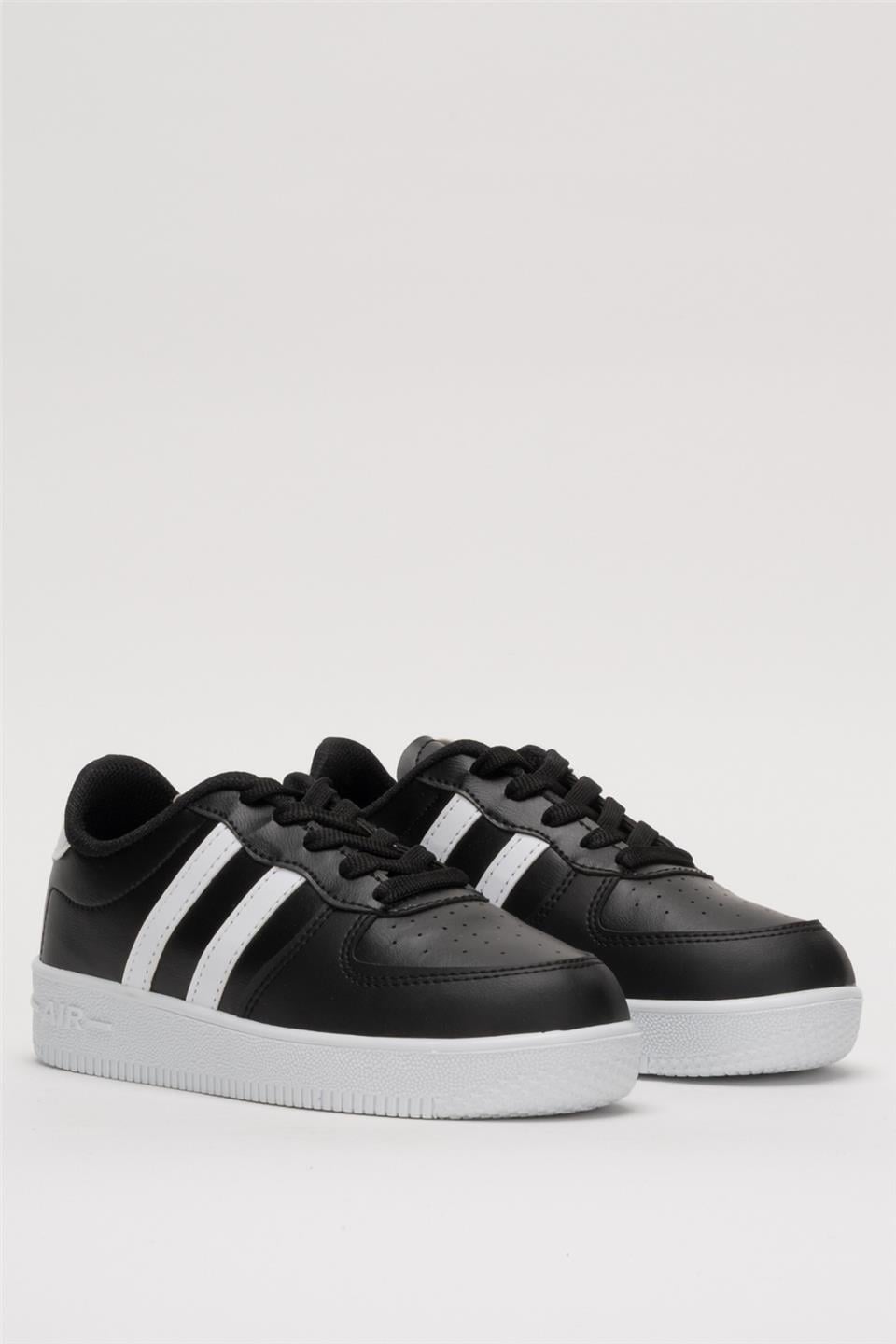 Unisex Bağcıklı GünlükSpor Sneaker Ayakkabı SİYAH - BEYAZ