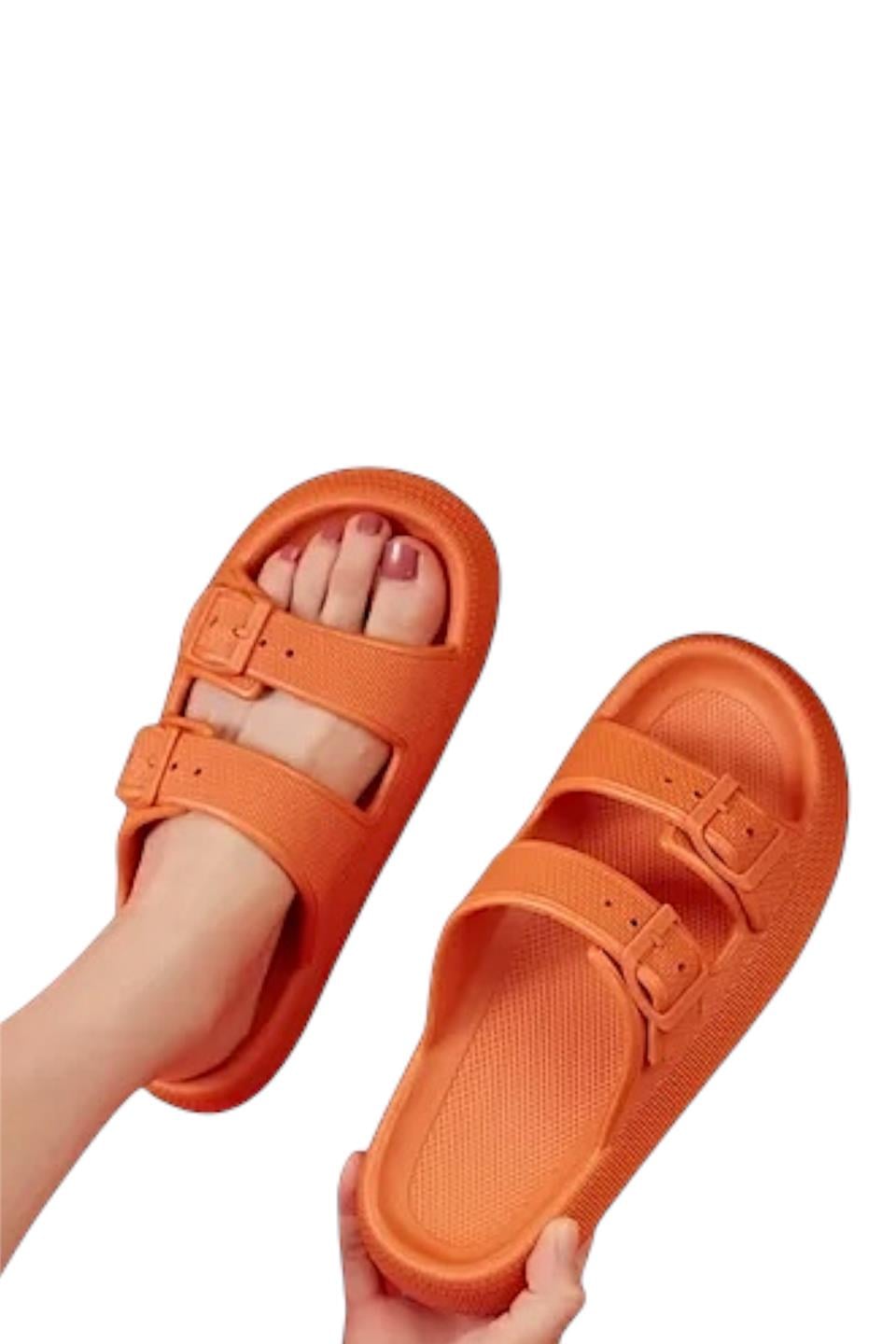 Unisex Çift Tokalı Medikal Hafif Eva Terlik TURUNCU