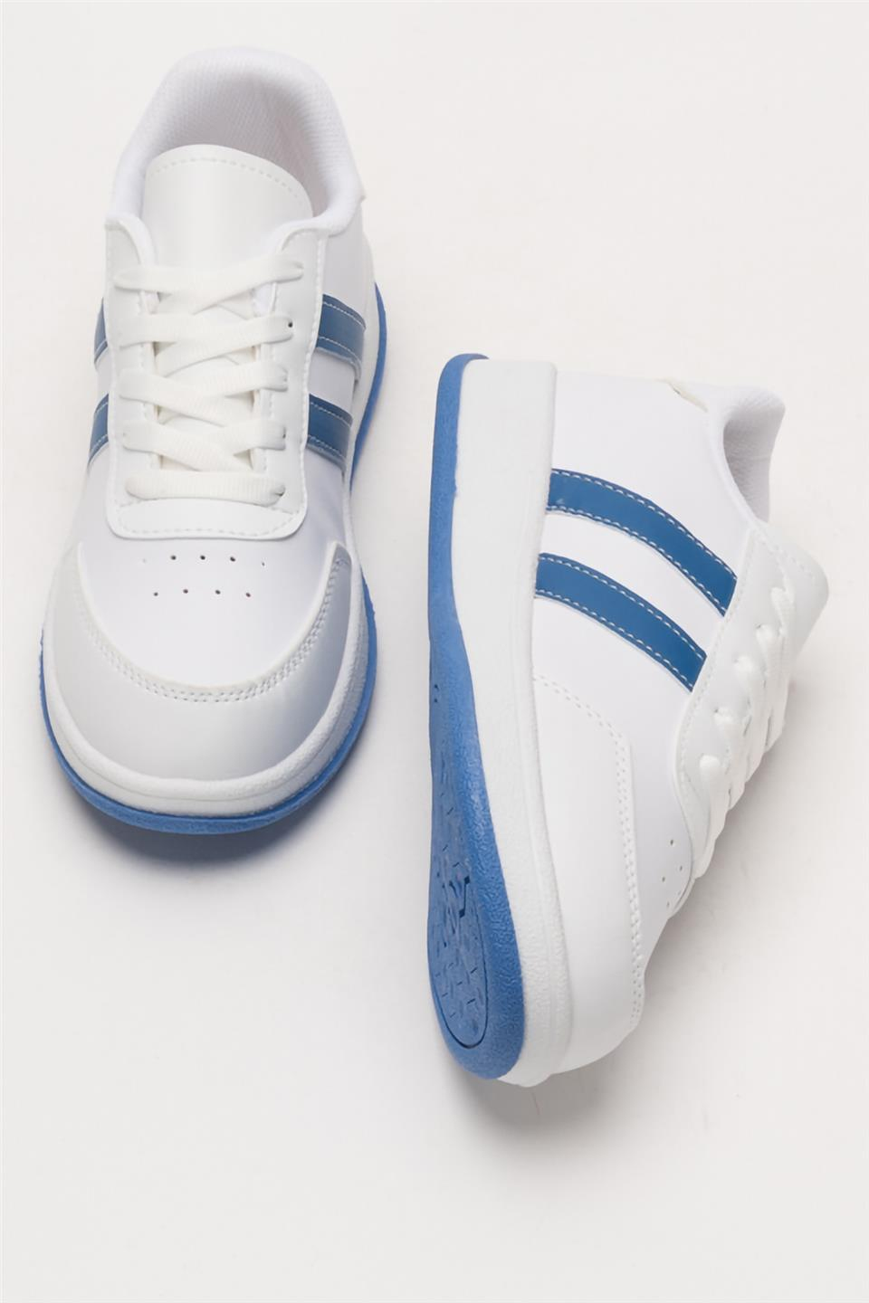 Unisex Düz Hafif Taban Günlük Sneaker Ayakkabı BEYAZ - SAKS