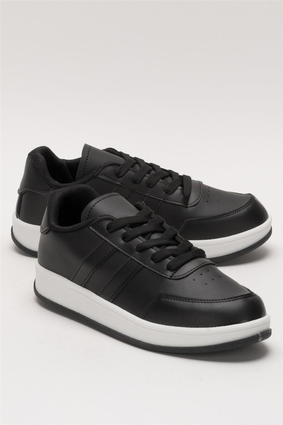 Unisex Düz Hafif Taban Günlük Sneaker Ayakkabı SİYAH