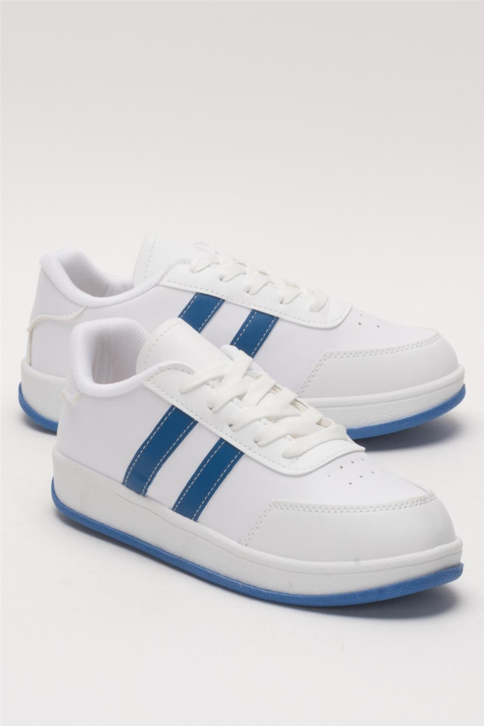 Unisex Düz Hafif Taban Günlük Sneaker Ayakkabı BEYAZ - SAKS