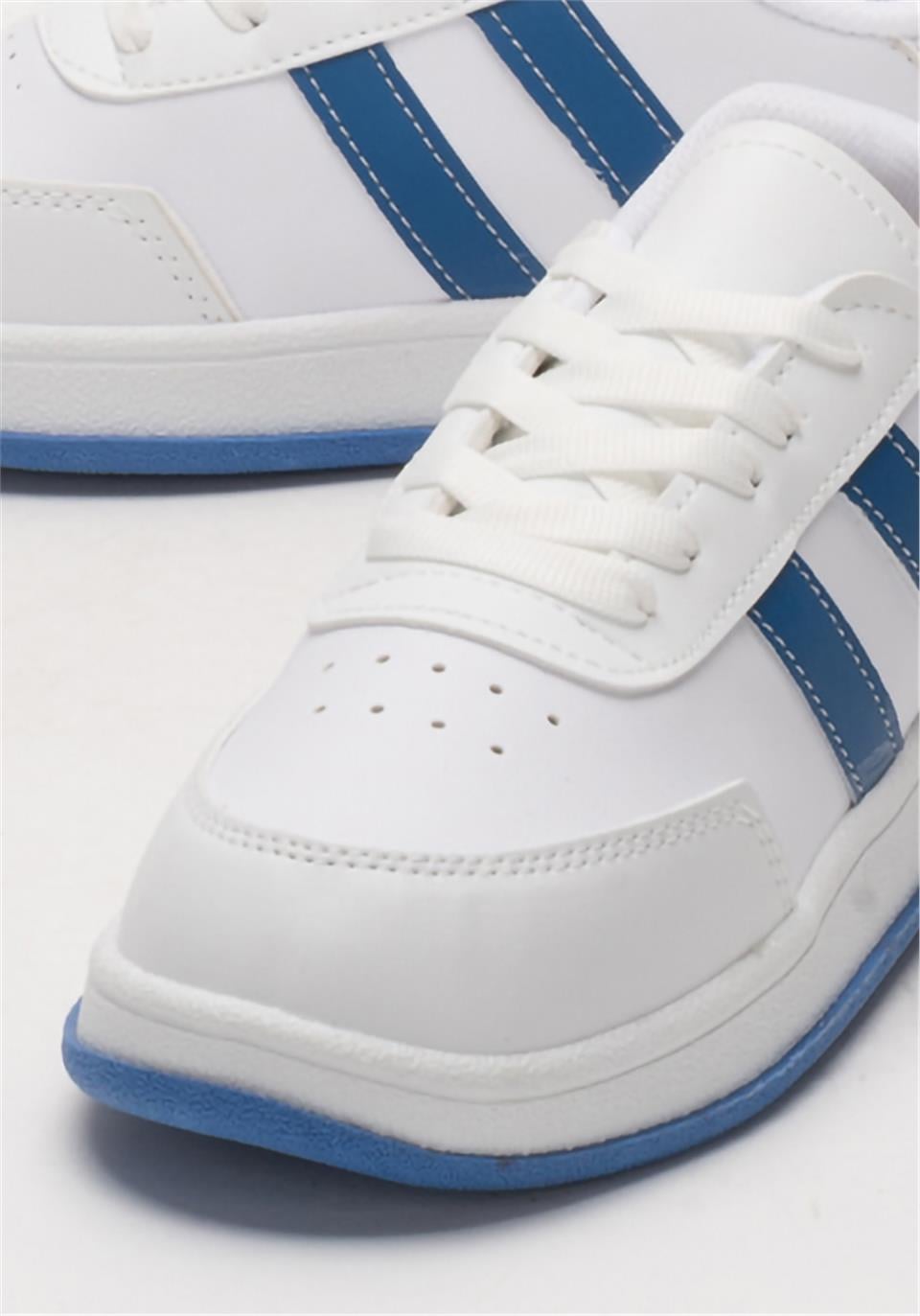 Unisex Düz Hafif Taban Günlük Sneaker Ayakkabı BEYAZ - SAKS