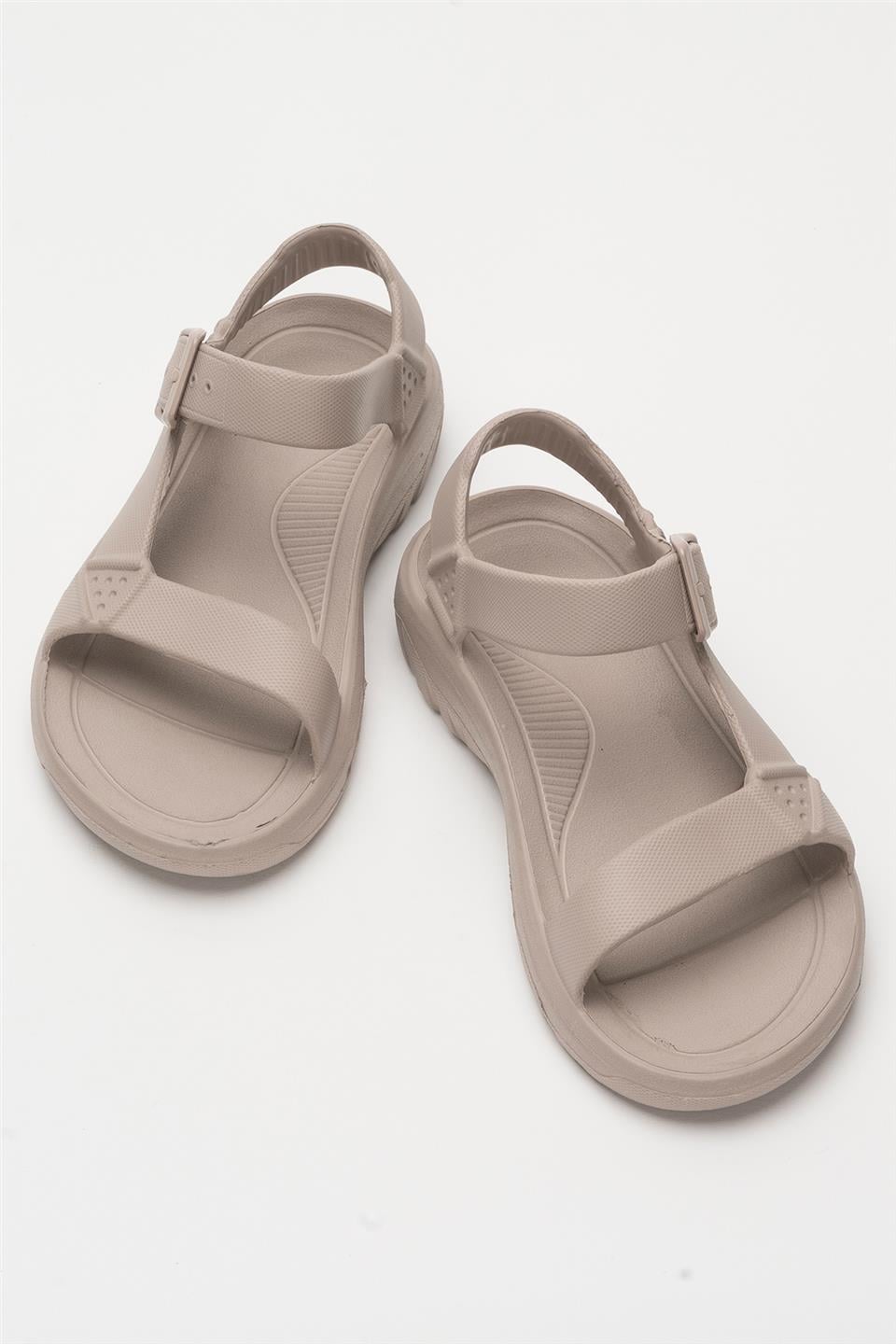 Unisex Eva Spor Kaymaz Yürüyüş Sandaleti VİZON