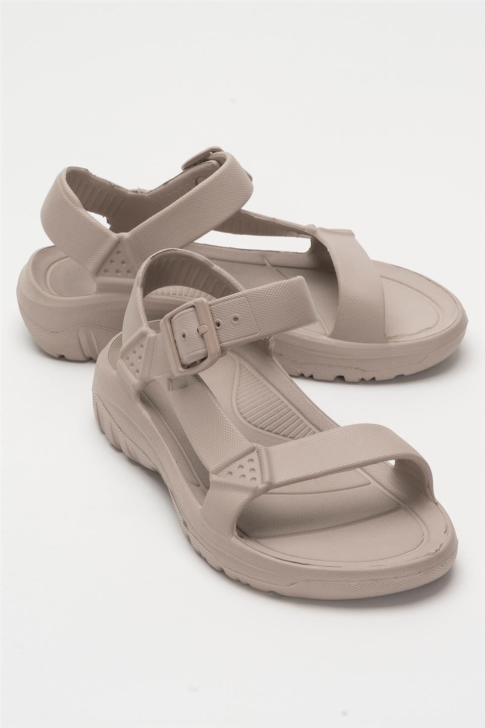 Unisex Eva Spor Kaymaz Yürüyüş Sandaleti VİZON