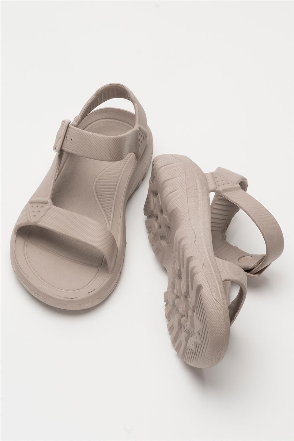 Unisex Eva Spor Kaymaz Yürüyüş Sandaleti VİZON
