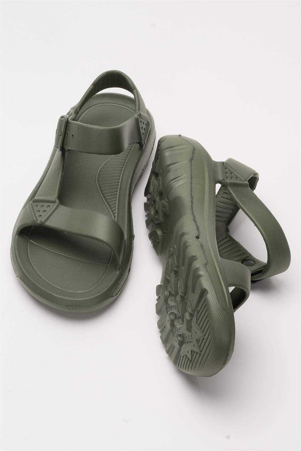 Unisex Eva Spor Kaymaz Yürüyüş Sandaleti HAKİ