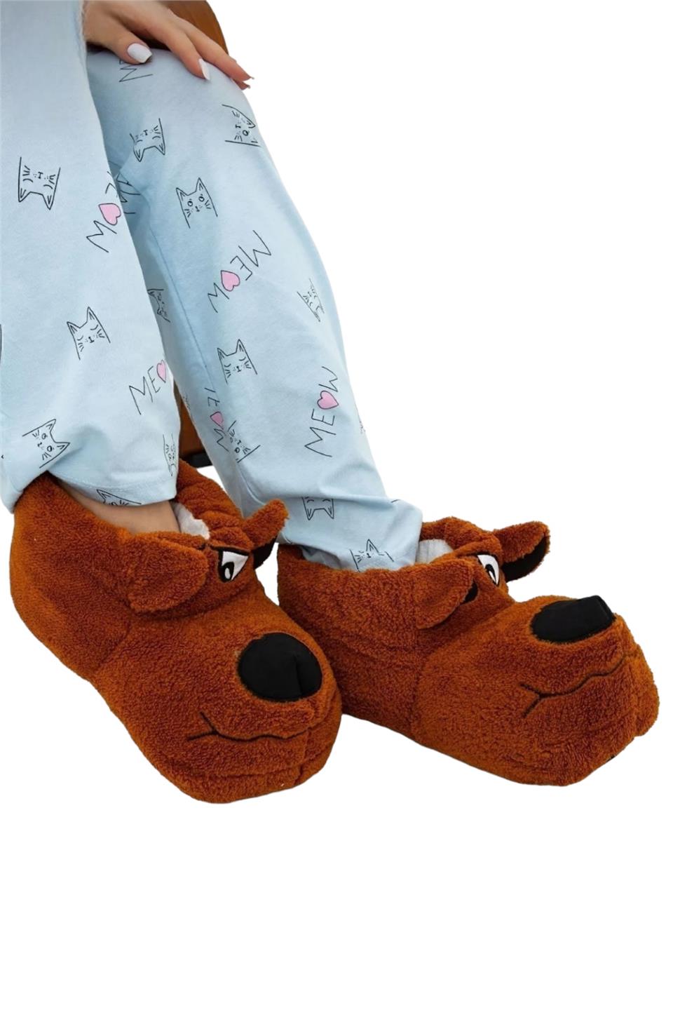 Unisex Figürlü Kaymaz ve Ses Yapmaz Taban Ev Panduf TABA
