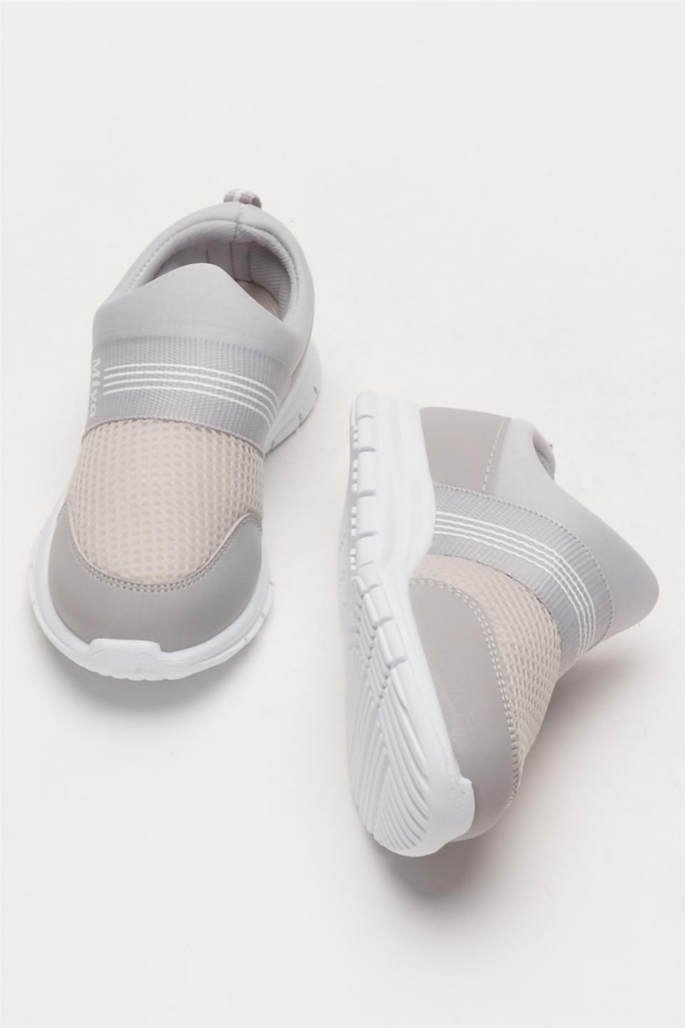 Unisex Lastilkli Hafif Airfle Çocuk Spor Ayakkabı  GRİ