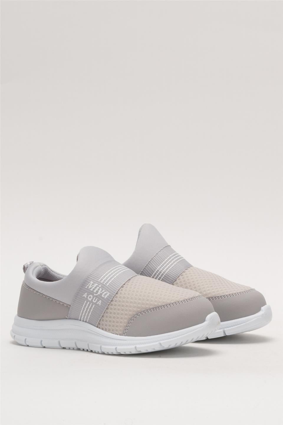 Unisex Lastilkli Hafif Airfle Çocuk Spor Ayakkabı  GRİ