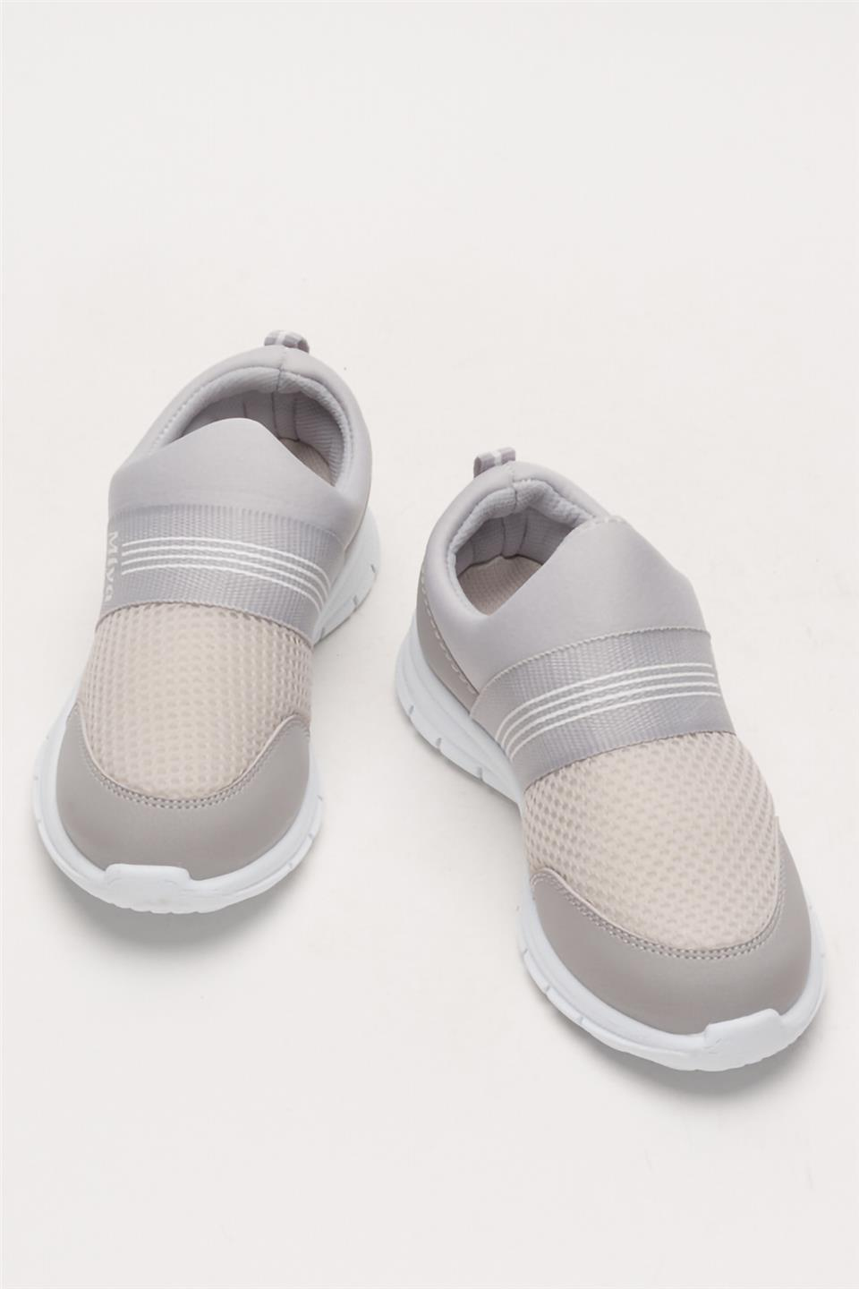 Unisex Lastilkli Hafif Airfle Çocuk Spor Ayakkabı  GRİ