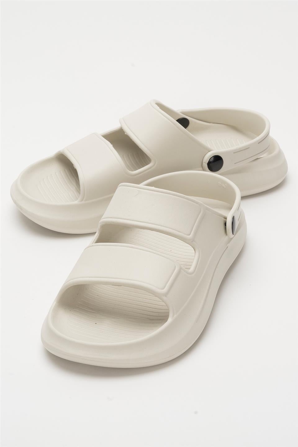 Unisex Ortopedik Deniz Havuz Terliği Sandalet KREM