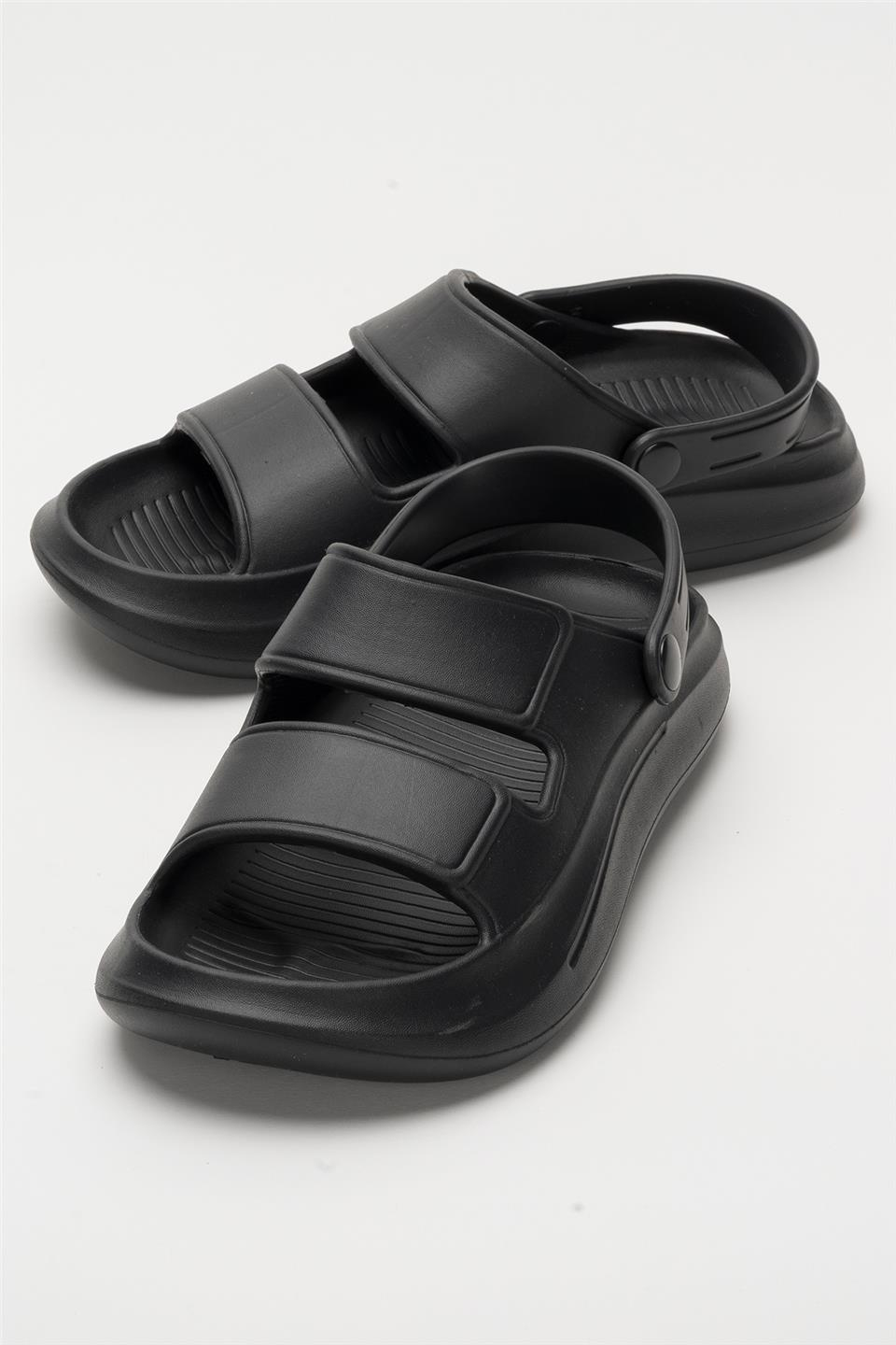 Unisex Ortopedik Deniz Havuz Terliği Sandalet SİYAH