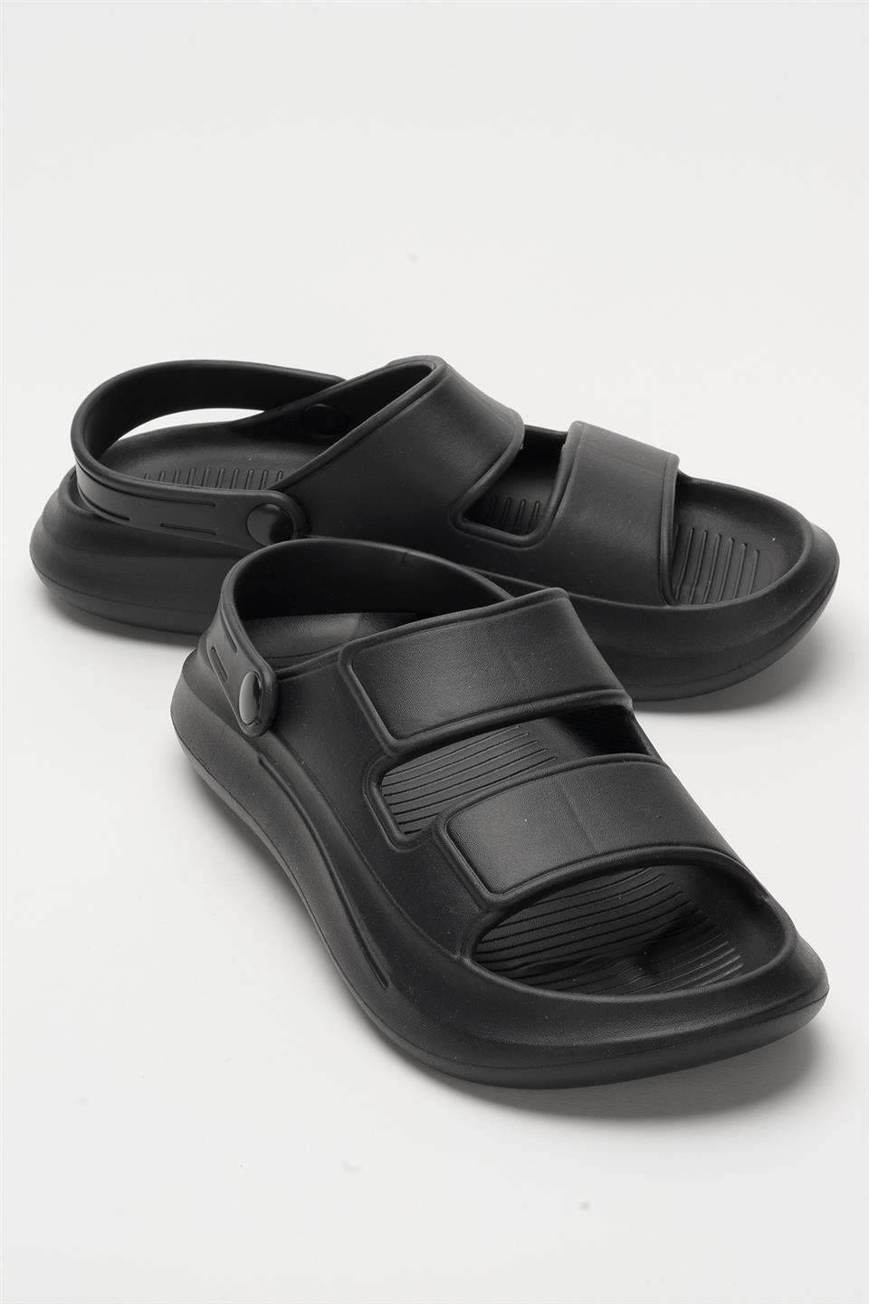 Unisex Ortopedik Deniz Havuz Terliği Sandalet SİYAH
