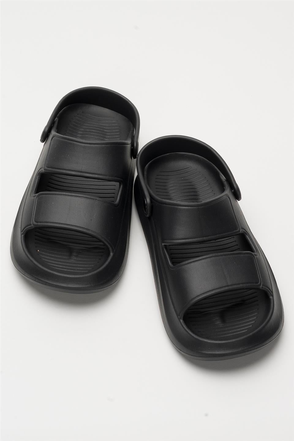 Unisex Ortopedik Deniz Havuz Terliği Sandalet SİYAH
