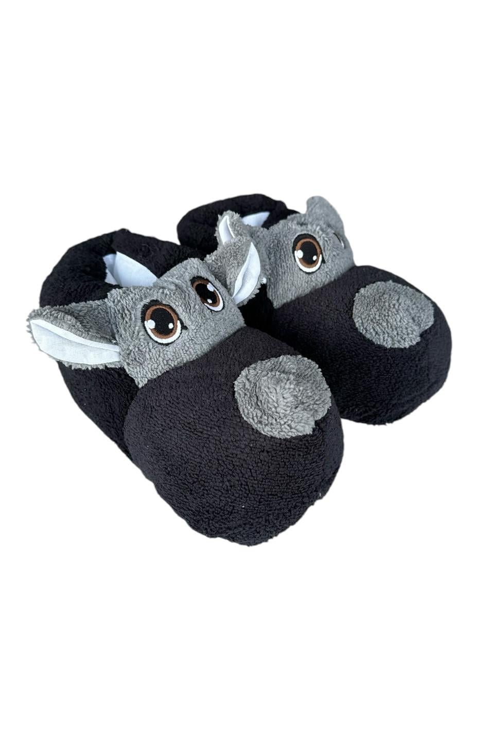 Unisex Panduf Ses Yapmayan Ev Patiği SİYAH - FÜME