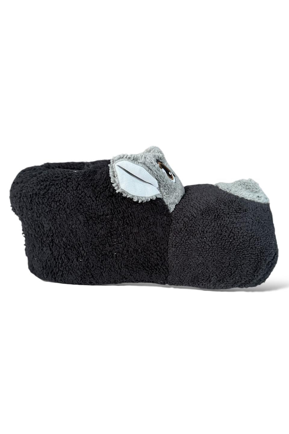 Unisex Panduf Ses Yapmayan Ev Patiği SİYAH - FÜME