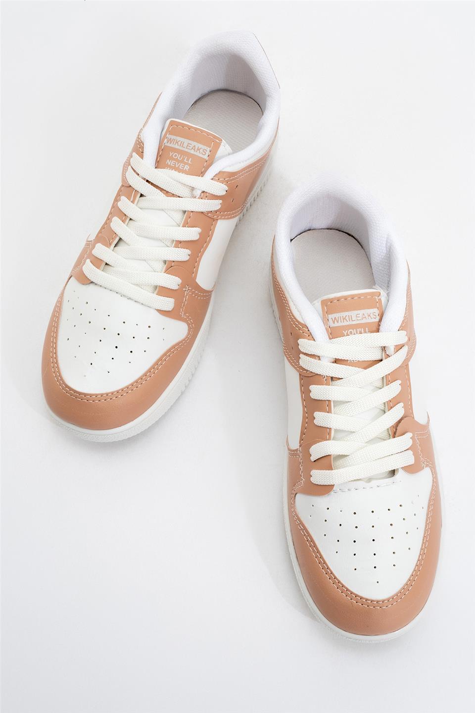 Unisex Spor Sneaker Ayakkabı BEYAZ - PUDRA