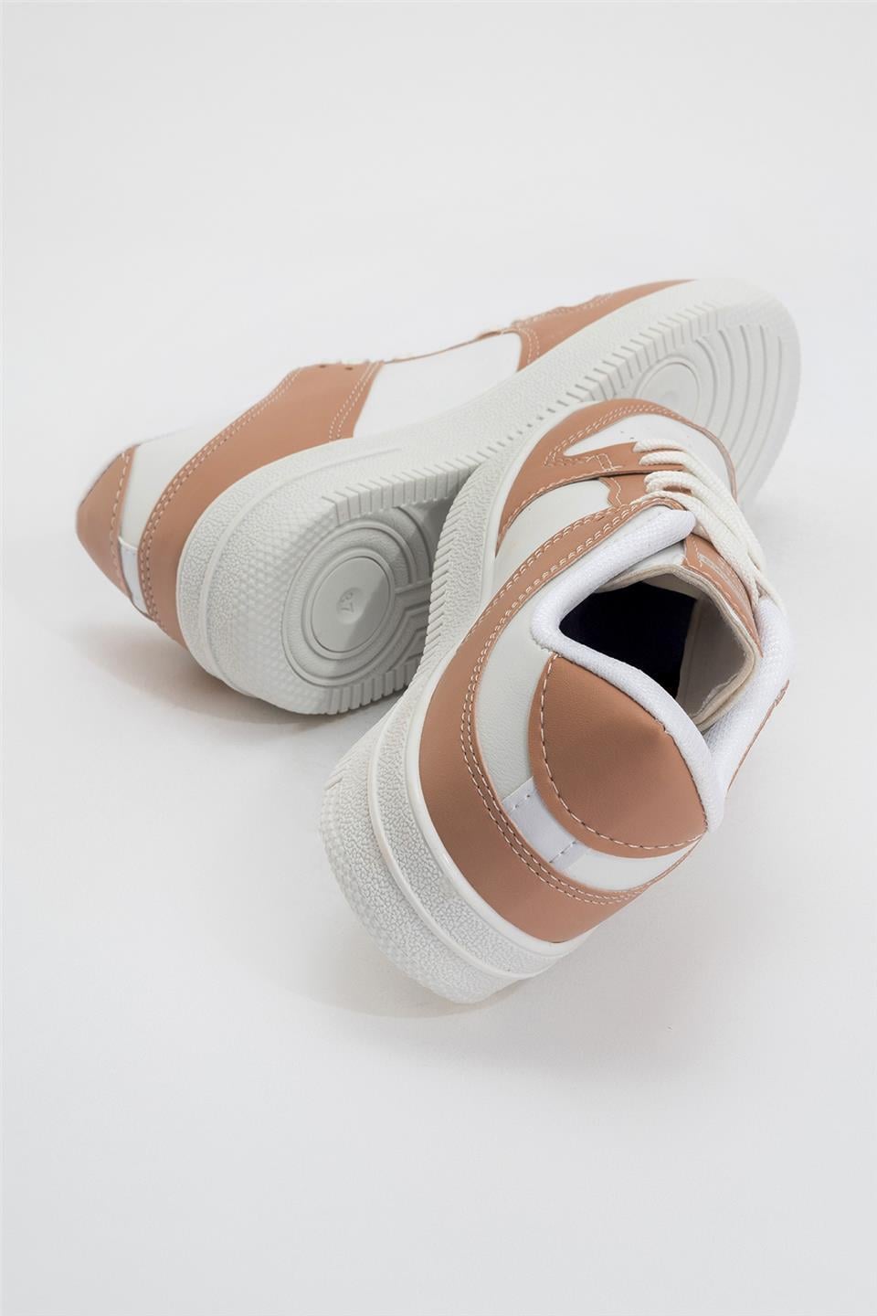 Unisex Spor Sneaker Ayakkabı BEYAZ - PUDRA