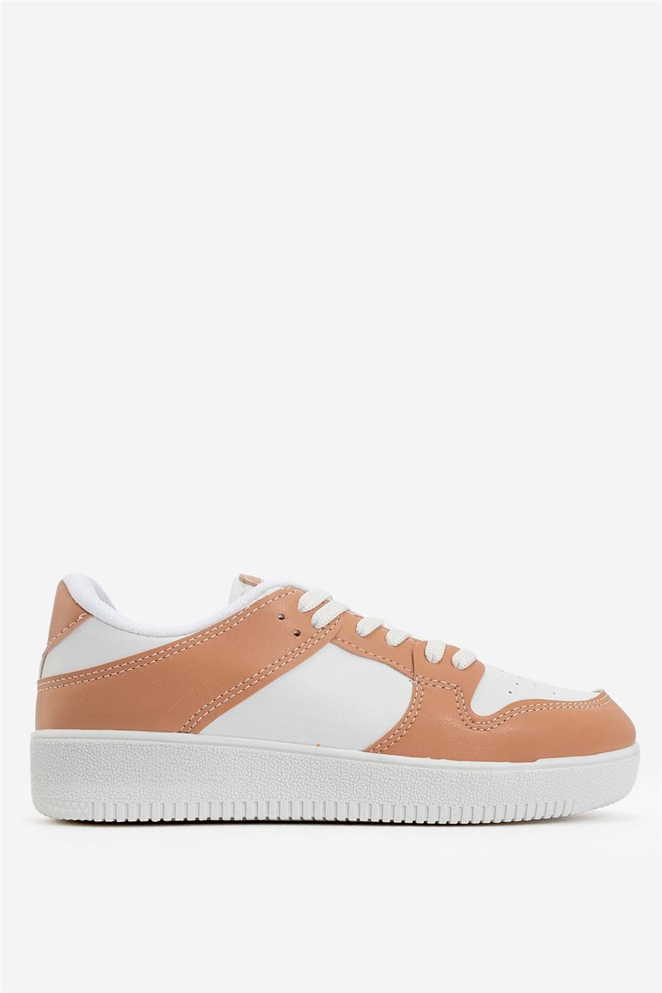 Unisex Spor Sneaker Ayakkabı BEYAZ - PUDRA