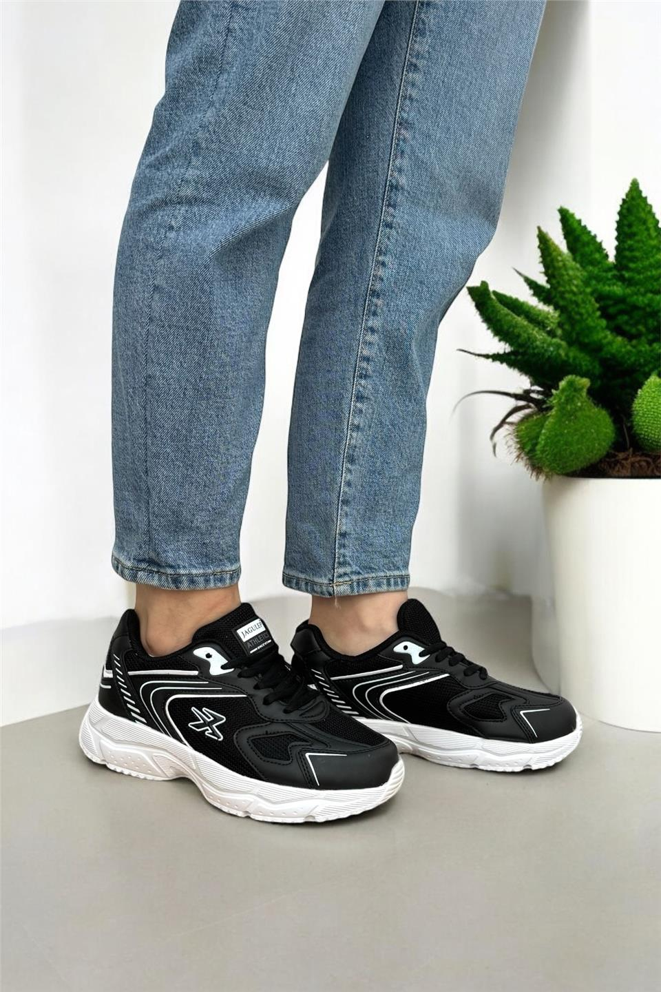 Unisex Su İtici Spor Ayakkabı SİYAH BEYAZ