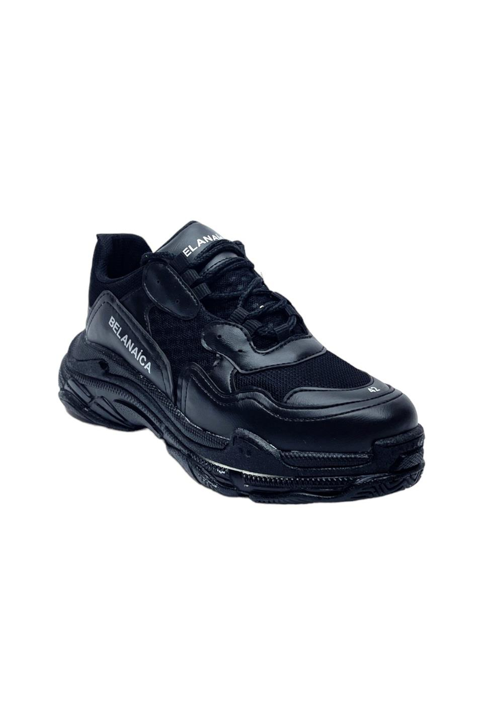 Yüksek Taban Erkek Ayakkabı Siyah Sneaker