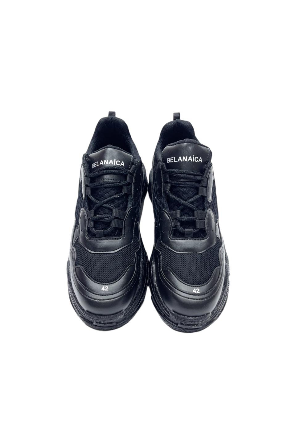 Yüksek Taban Erkek Ayakkabı Siyah Sneaker