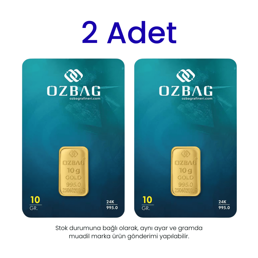2 Adet 10 Gr 24 Ayar Gram Altın