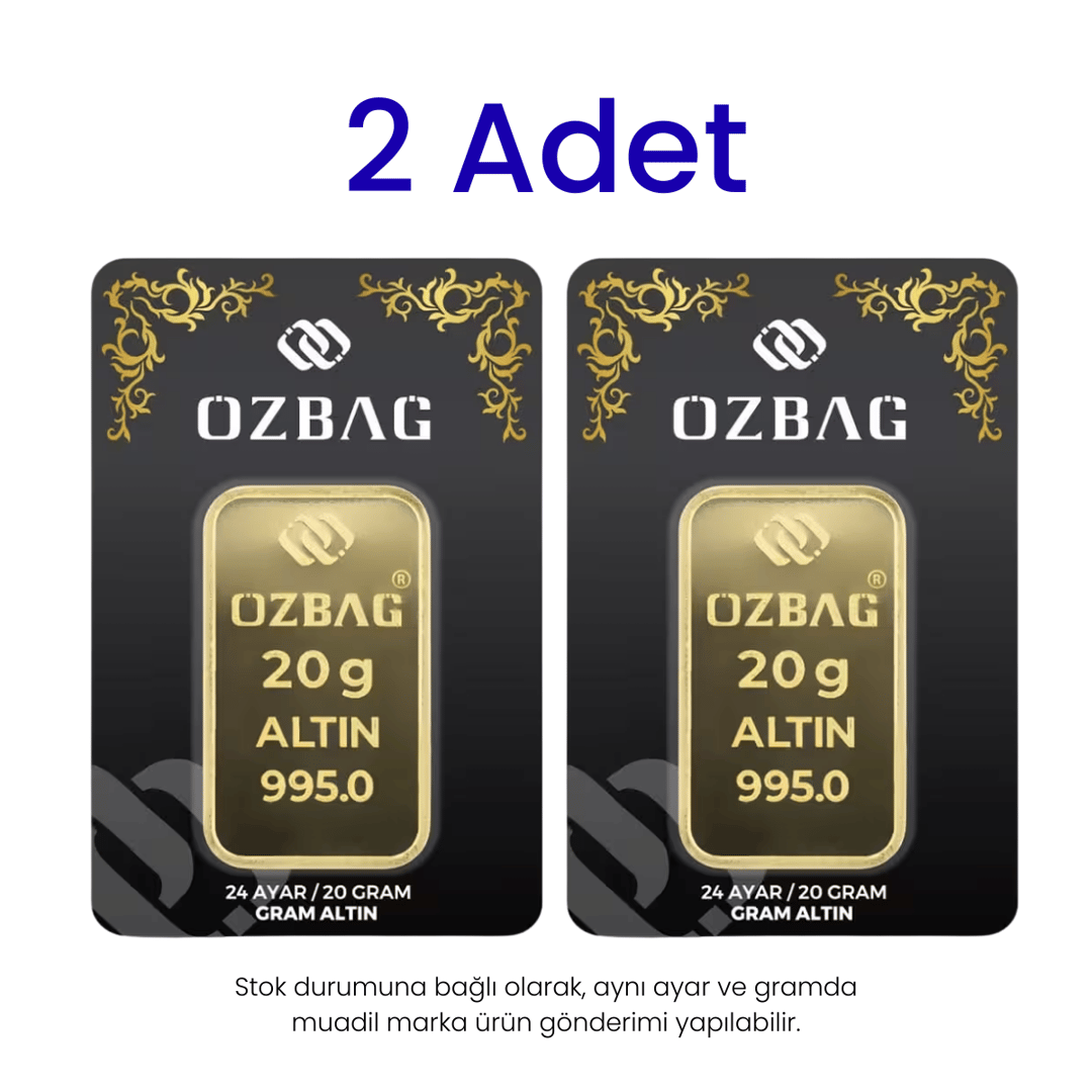 2 Adet 20 Gr 24 Ayar Gram Altın