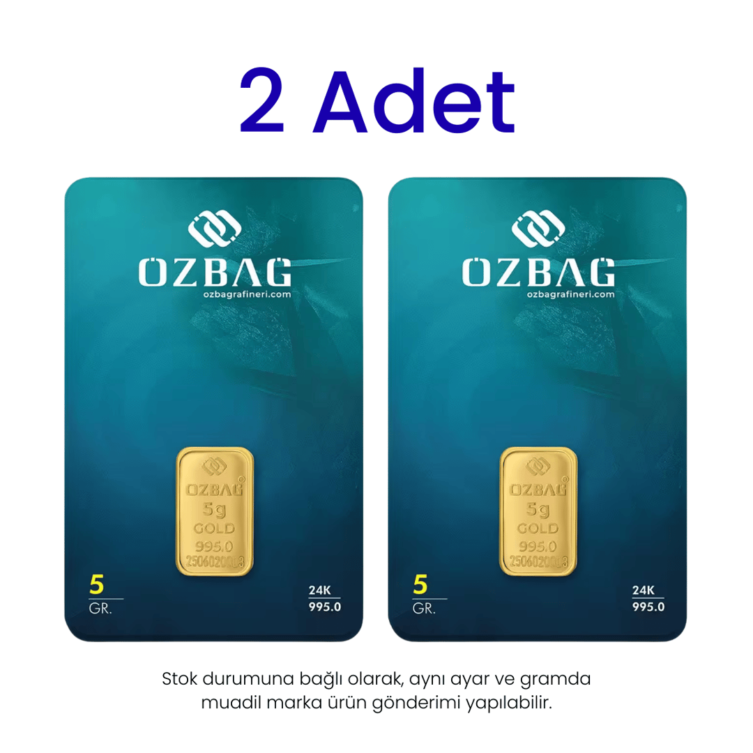 2 Adet 5 Gr 24 Ayar Gram Altın