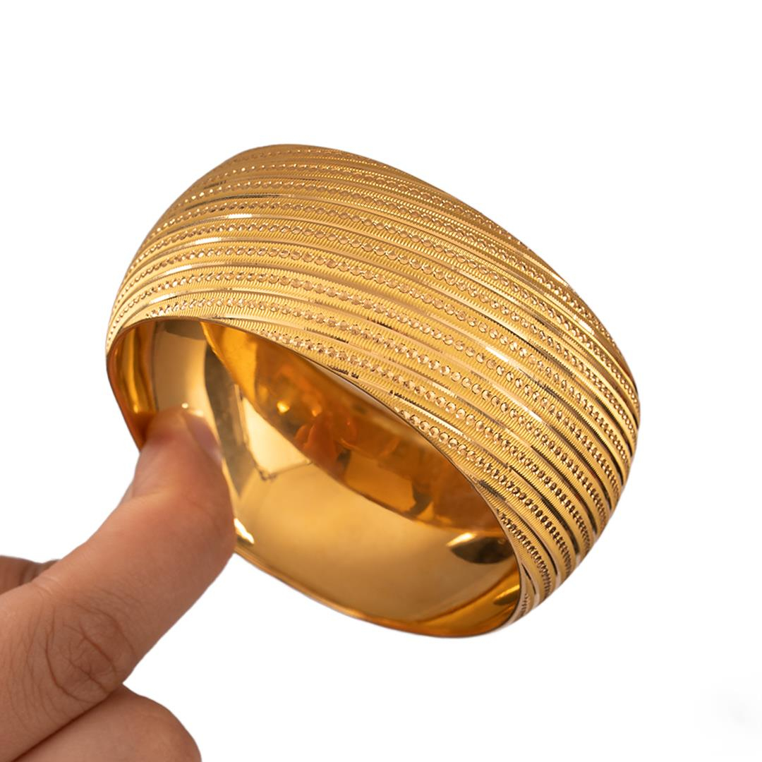 40 Gram (Gr) 40mm Nokta Parlak Model Mega Bilezik 22 Ayar Yatırımlık İşçiliksiz