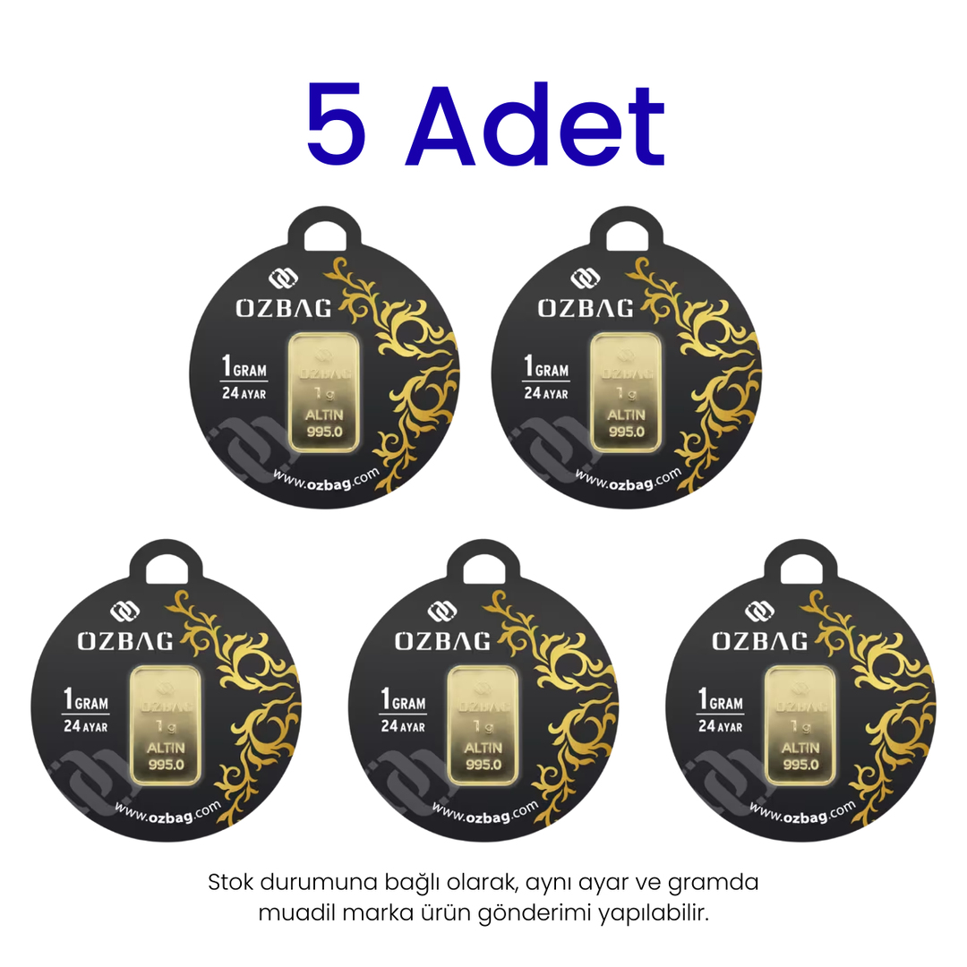 5 Adet 1 Gr 24 Ayar Gram Altın
