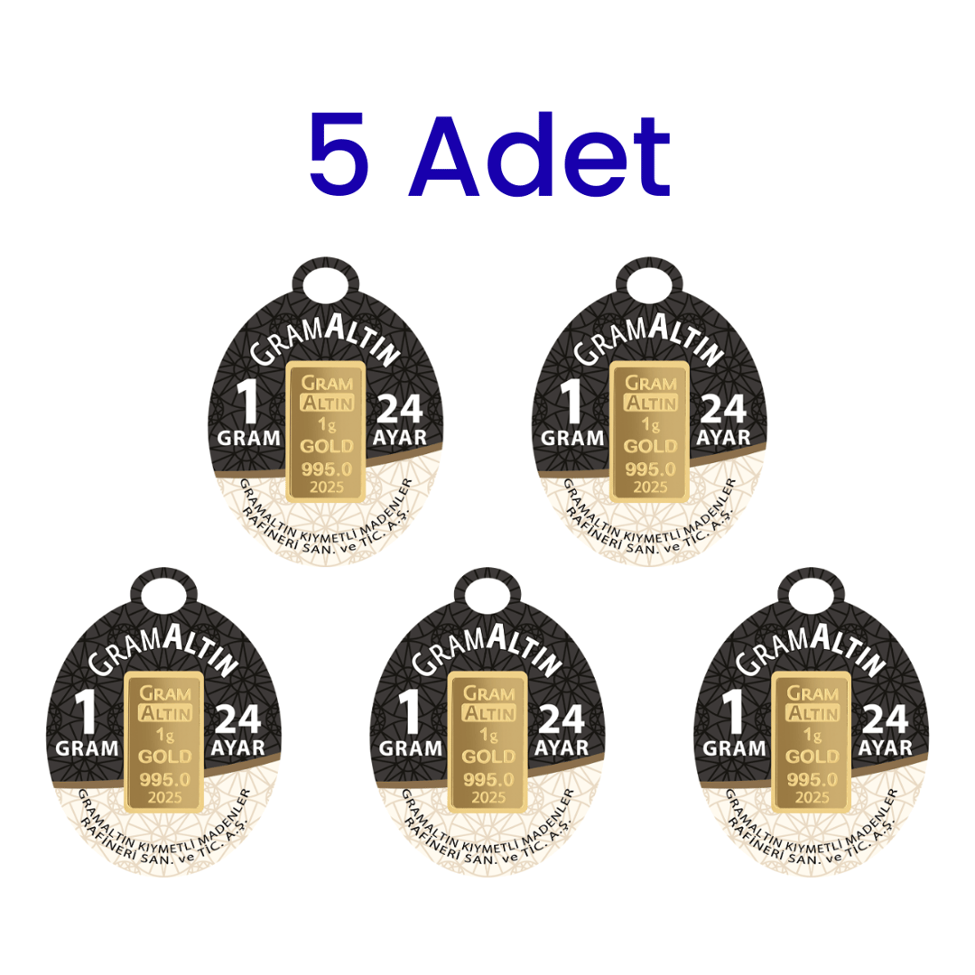 5 Adet 1 Gr 24 Ayar Gram Altın