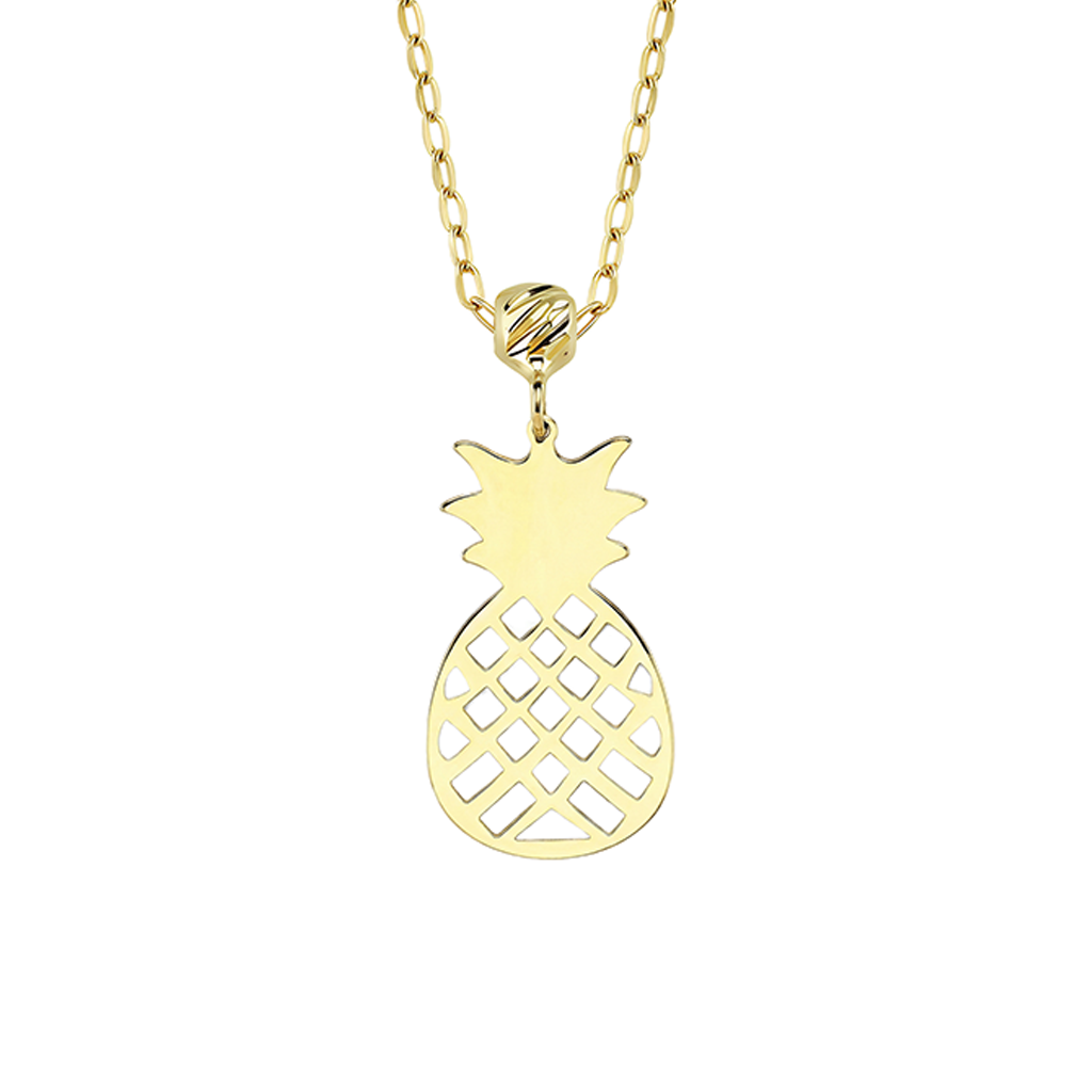 Ananas Figürlü 14 Ayar Altın Kolye