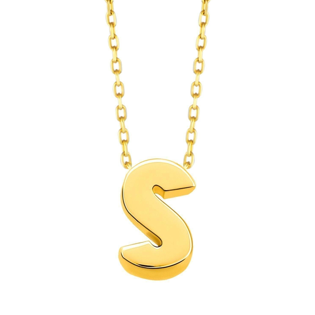 Minimal 0.7 Mm S Harfli Kolye 14 Ayar Altın