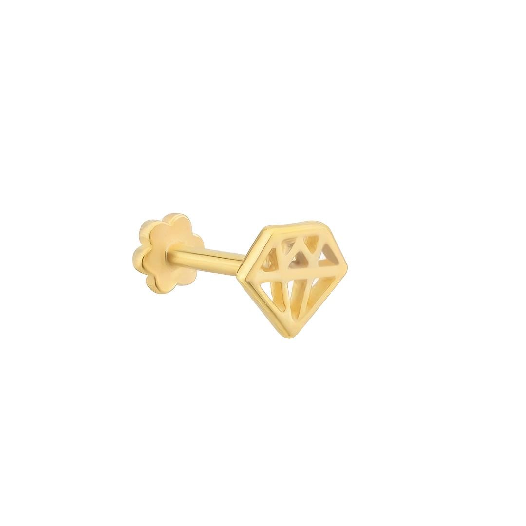 Piercing Elmas Kesim 14 Ayar Altın