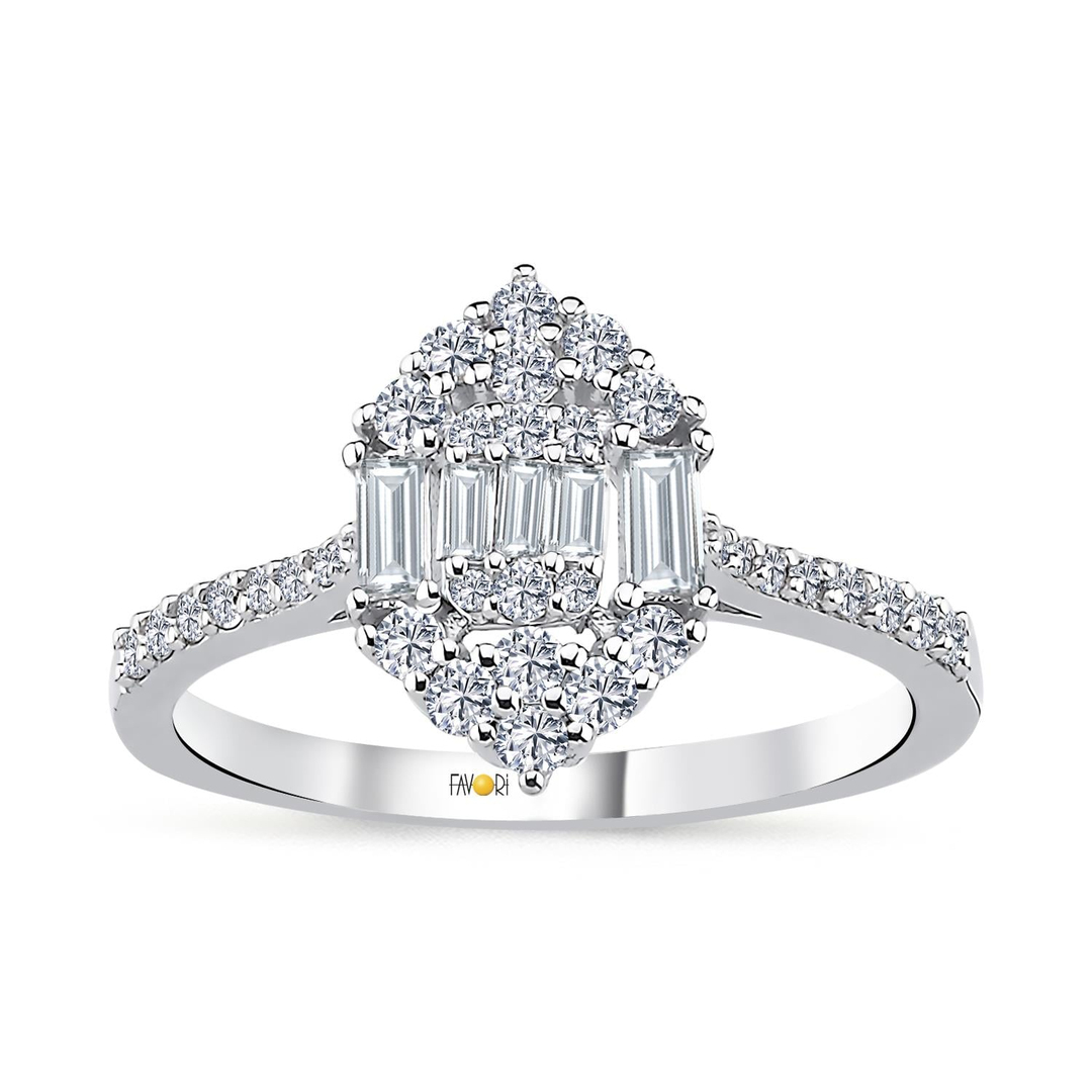 PIRLANTA FANTAZİ BAGET YÜZÜK 0.55 CT