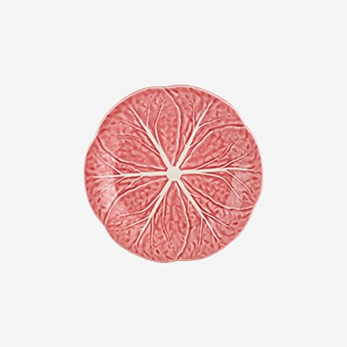 BORDALLO PINHEIRO Cabbage Pembe Seramik Pasta Tabağı 19 Cm