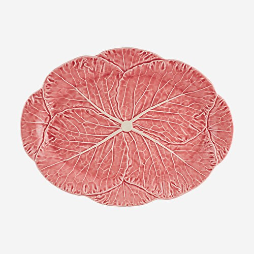 BORDALLO PINHEIRO Cabbage Pembe Seramik Servis Tabağı 43 Cm