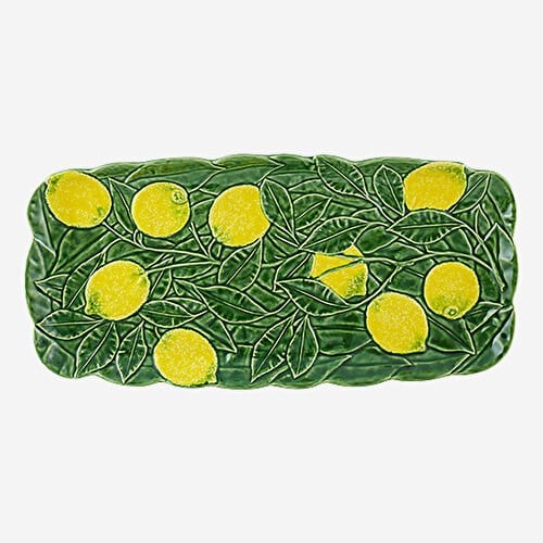 BORDALLO PINHEIRO Lemon Yeşil Seramik Servis Tabağı 43 Cm