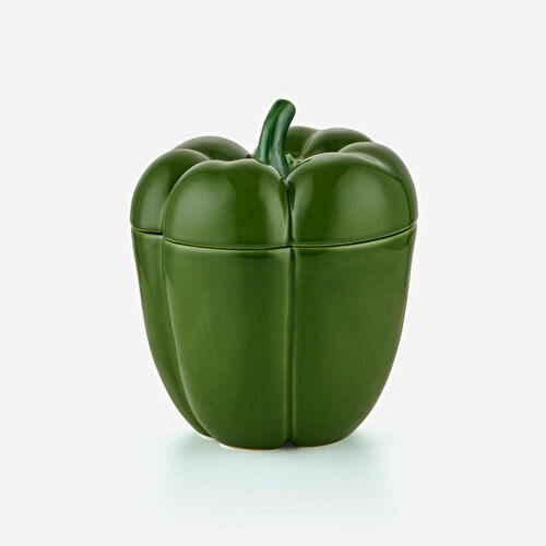 Bordallo Pinheiro Pepper Yeşil Seramik Saklama Kabı 22 Cm