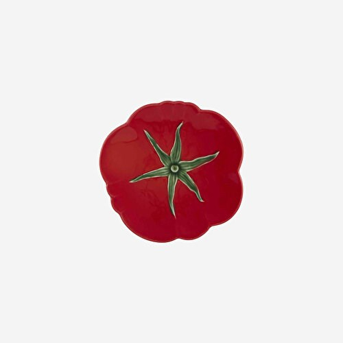 BORDALLO PINHEIRO Tomato Kırmızı Seramik Petit Four Tabağı 15 Cm